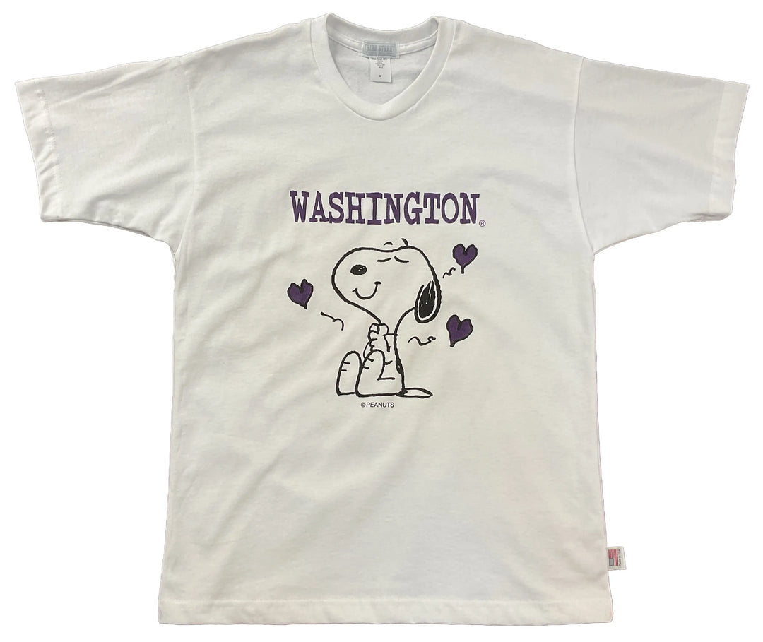 Third Street Unisex Washington Huskies Snoopy Hearts Tee