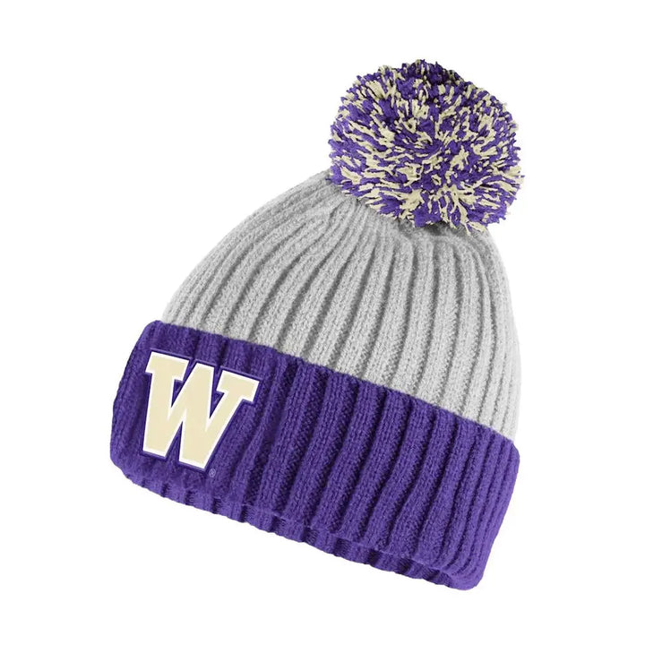 adidas Unisex Purple Gray FW25 Rib Pom Beanie