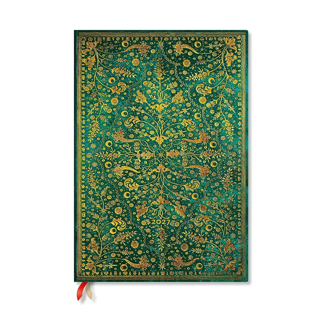 2027 Emerald Flower Grande Vertical Hardcover 12-Month Weekly Planner