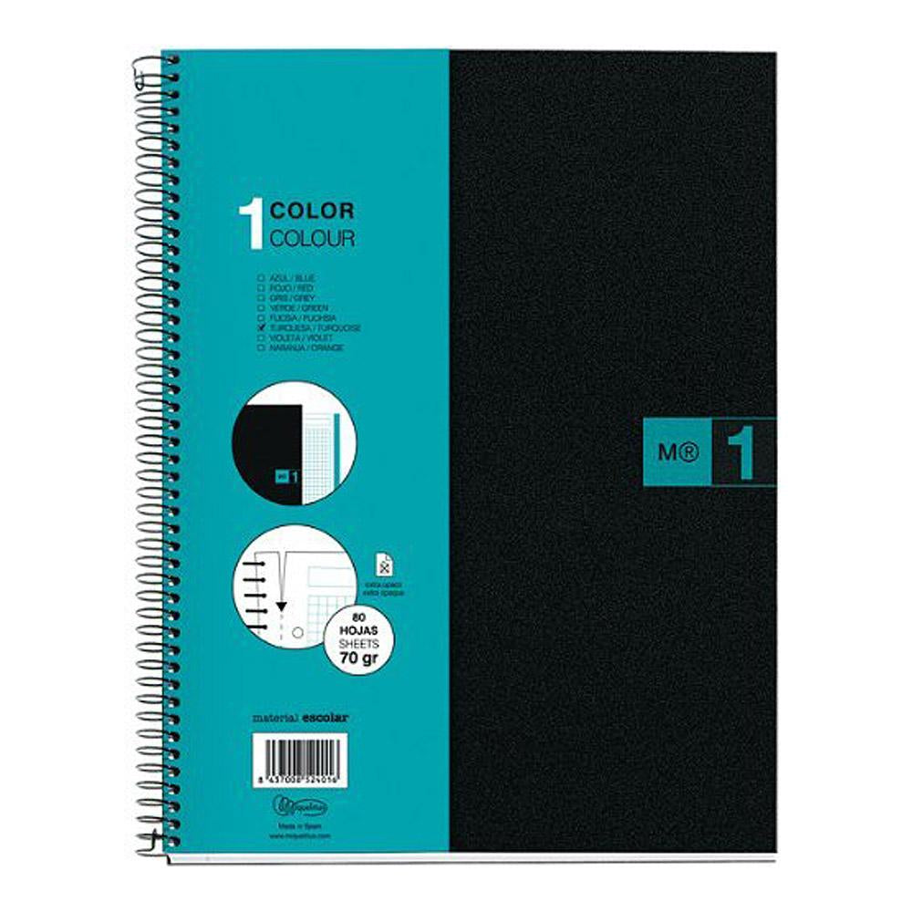 Miquelrius M Polypropylene NB1 Lined Spiral Bound Notebook 80ct