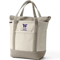 Photo of Lands' End Natural Canvas UW Bothell Nursing & Health Studies Zip Top Tote Bag.