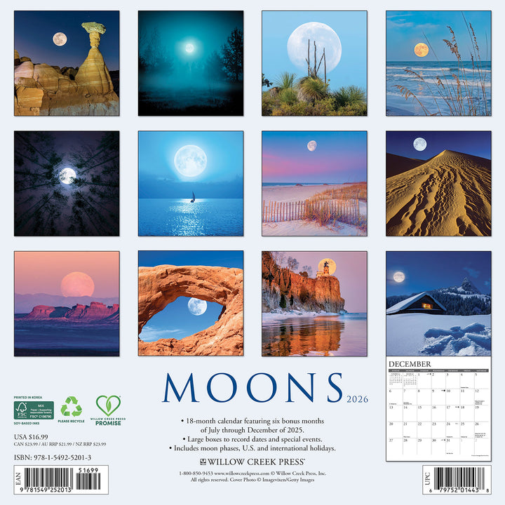 Small Changes Moons 2026 Wall Calendar