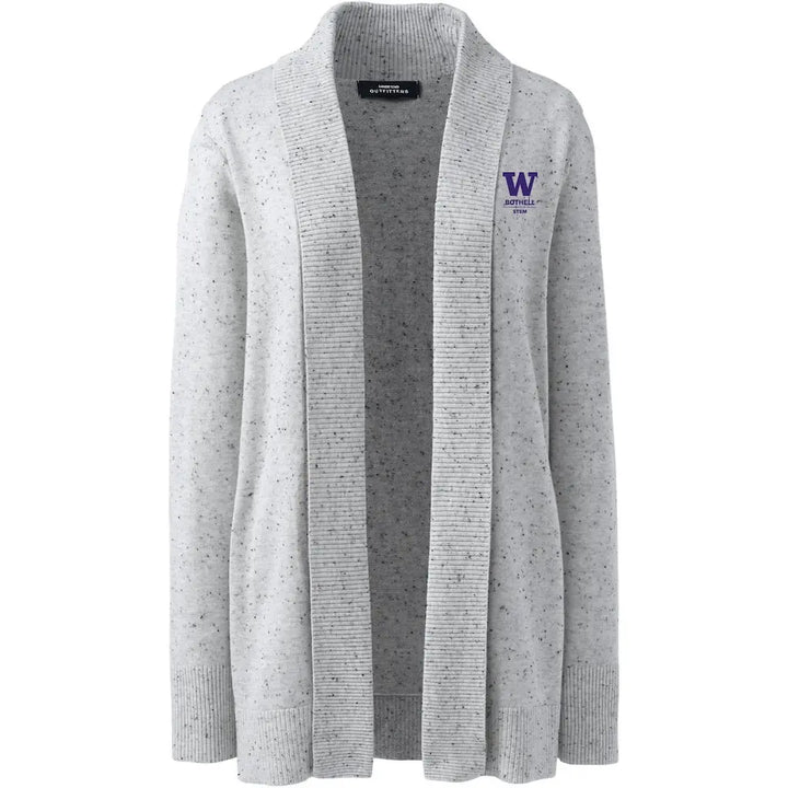 Lands' End Women's UW Bothell STEM Cotton Modal Shawl Collar Cardigan Sweater