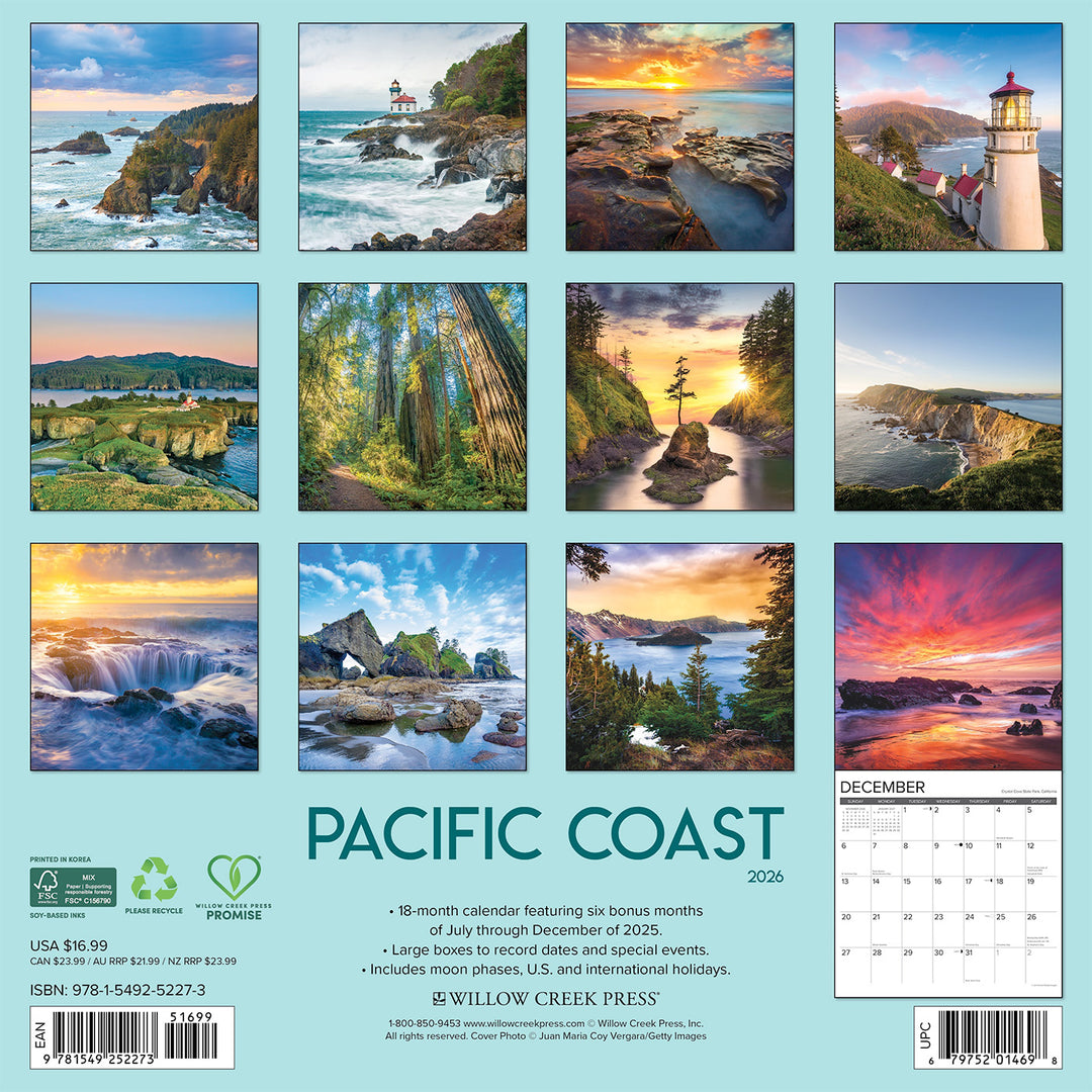 Small Changes Pacific Coast 2026 Wall Calendar