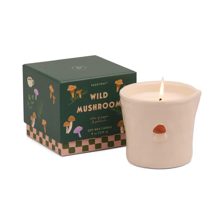 Paddywax Bistro Wild Mushroom White Ceramic Candle 8oz
