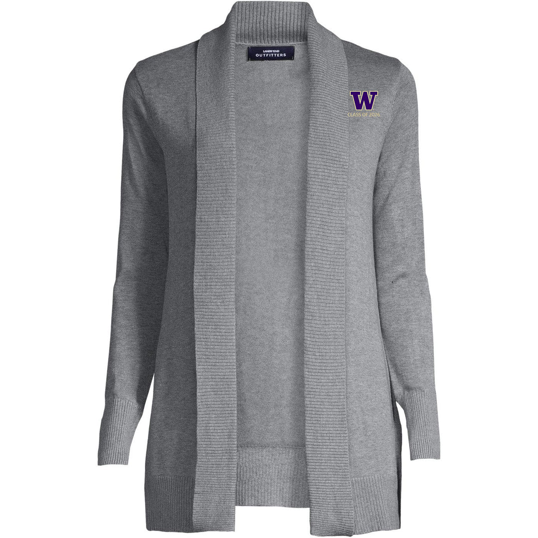 Lands' End Women's UW Class of 2026 Cotton Modal Shawl Collar Cardigan Sweater