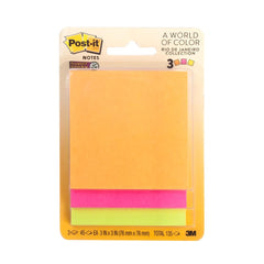 Post-it Rio Collection 3"x3" Super Sticky Notes 3 Pack