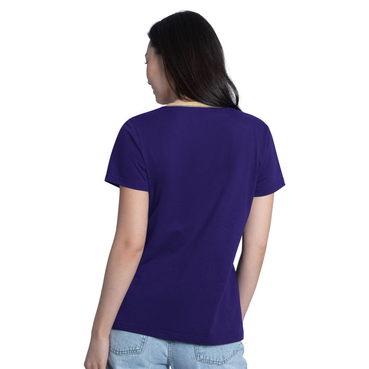 GIII Women's Washington Huskies SS26 Contrast V-neck Tee