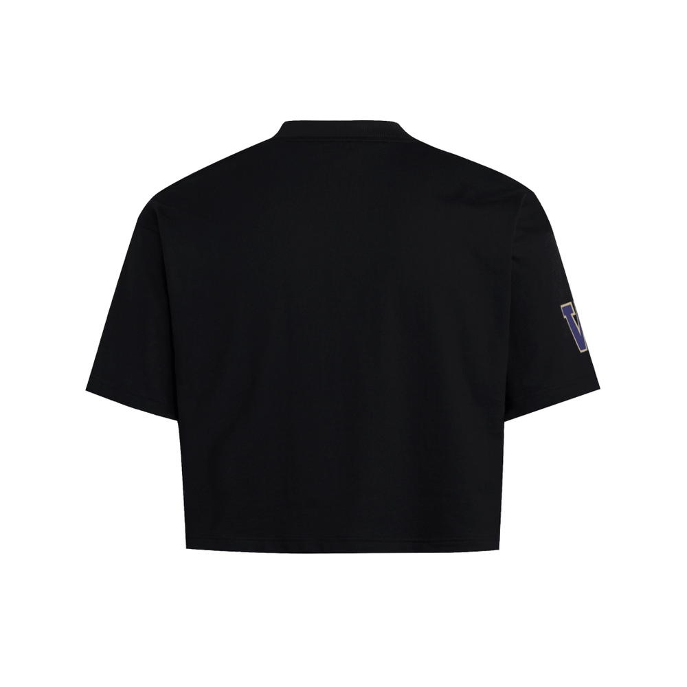adidas UniteFit Washington Huskies DAWGS Cropped Jersey Tee adidas UniteFit Washington Huskies DAWGS Cropped Jersey Tee