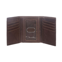 Jardine Brown W Contrast Stitch Tri-fold Wallet