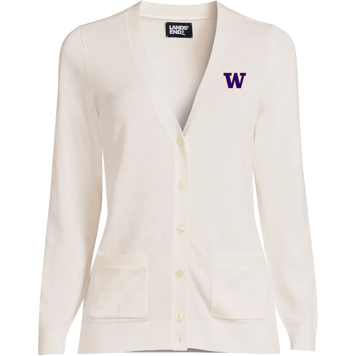 Lands' End Women's UW Cotton Modal Long Sleeve V-neck Cardigan Sweater