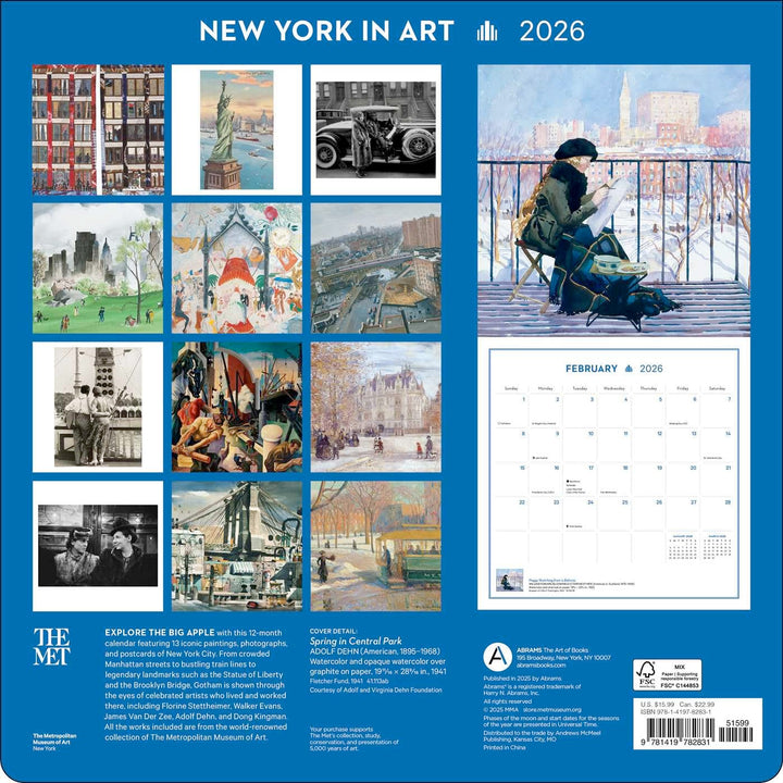 New York in Art 2026 Wall Calendar