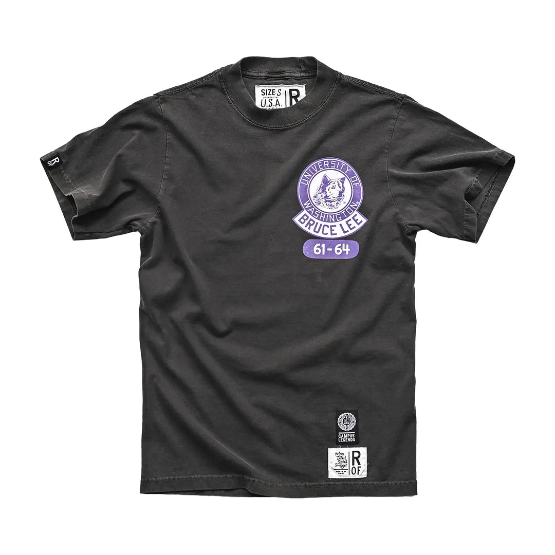 Roots of Fight Unisex Washington Huskies Bruce Lee Mascot Heavyweight Tee
