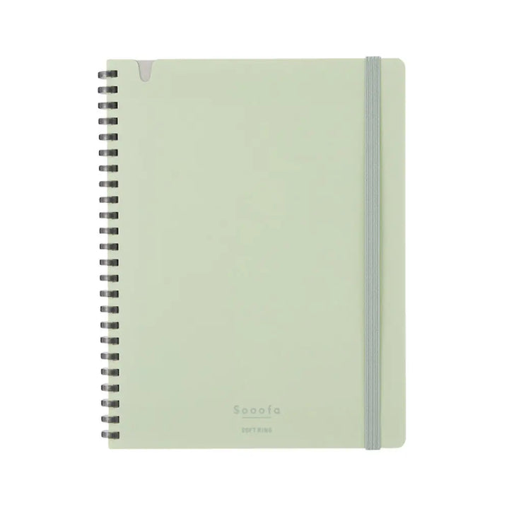 Kokuyo Sooofa 4mm A5 Grid Soft Ring Notebook#color_green