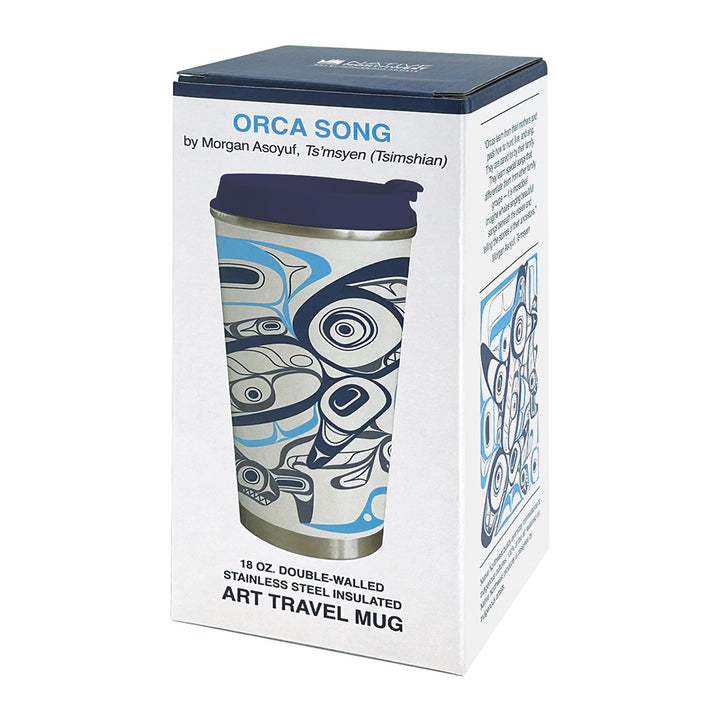 Native Northwest Orca Song Art Travel Mug