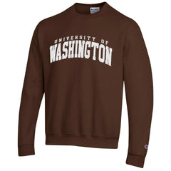 Champion Unisex Brown Twill University of Washington Powerblend Crewneck