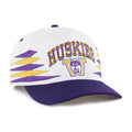 47 Brand White Purple Huskies Vault Dawg Diamond Cut Hitch Snapback Hat thumbnail