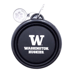 Photo of Neil Black Washington Huskies Silicone Dog Bowl Collapsed.
