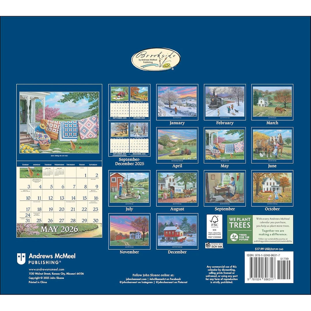John Sloane's Country Seasons 2026 Deluxe Wall Calendar