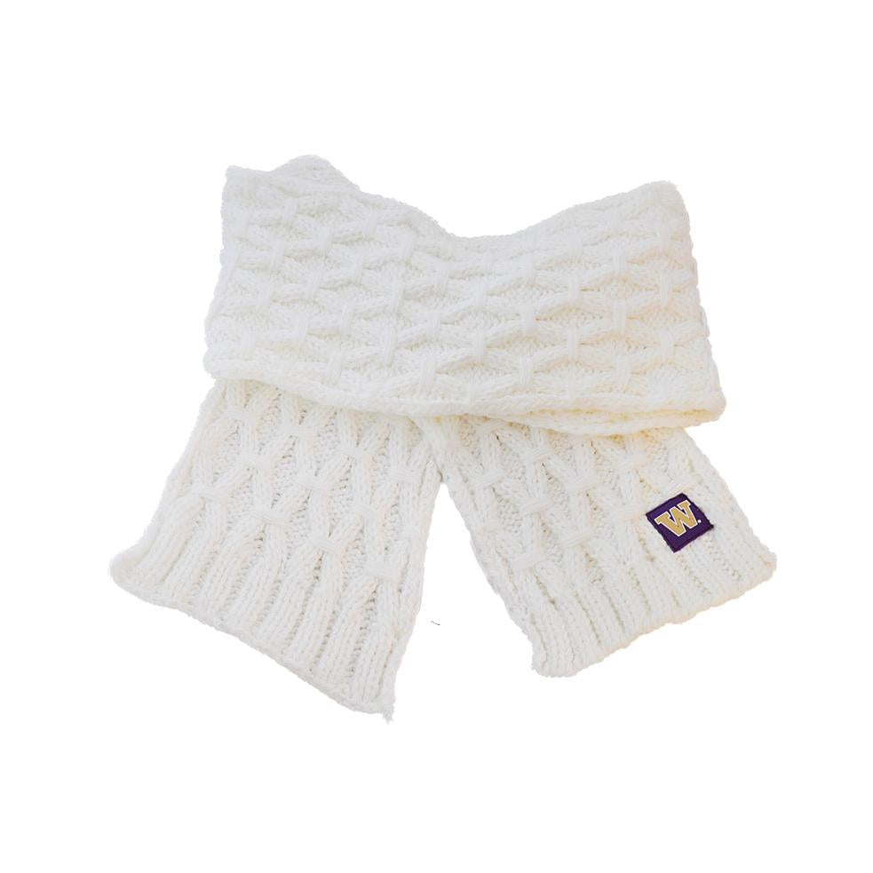 Zoozatz White W Chunky Knit Scarf