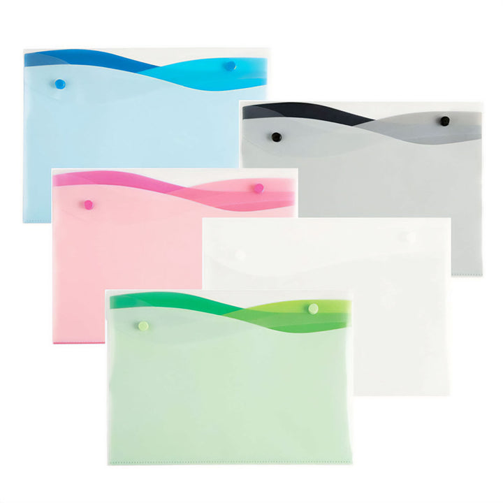 Filexec Wave Four Pocket Letter Size Poly Envelope