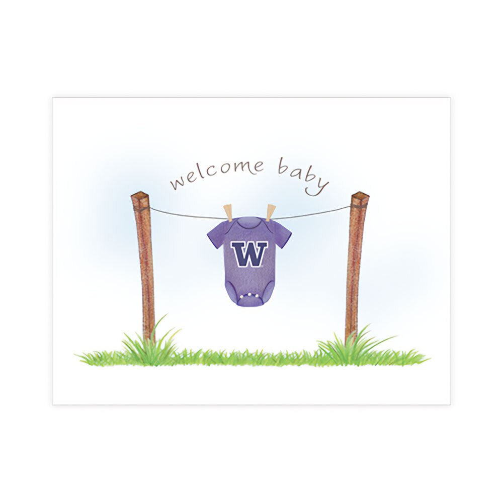 SayangNari W Welcome Baby Clothesline Onesie Greeting Card