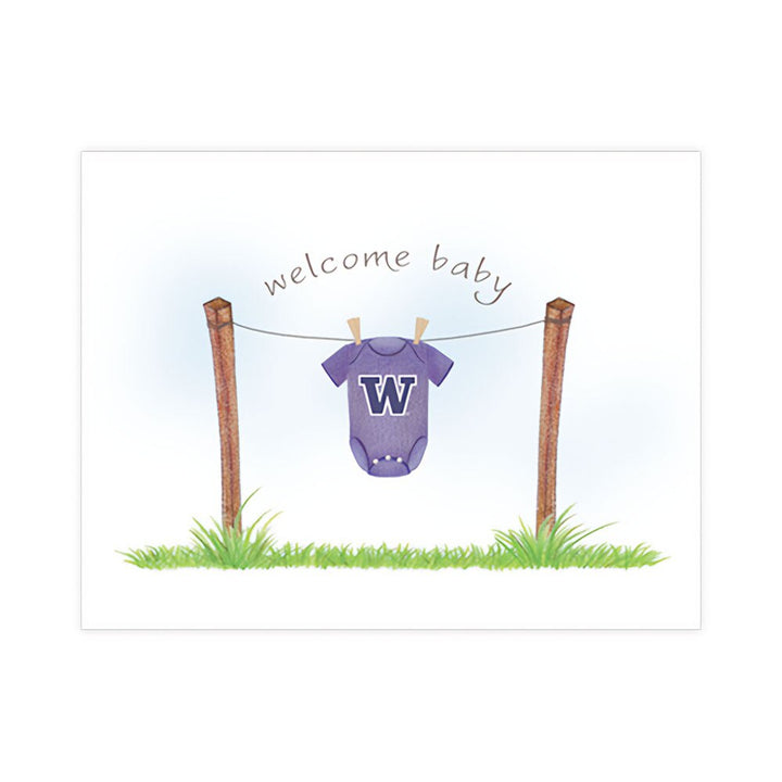 SayangNari W Welcome Baby Clothesline Onesie Greeting Card