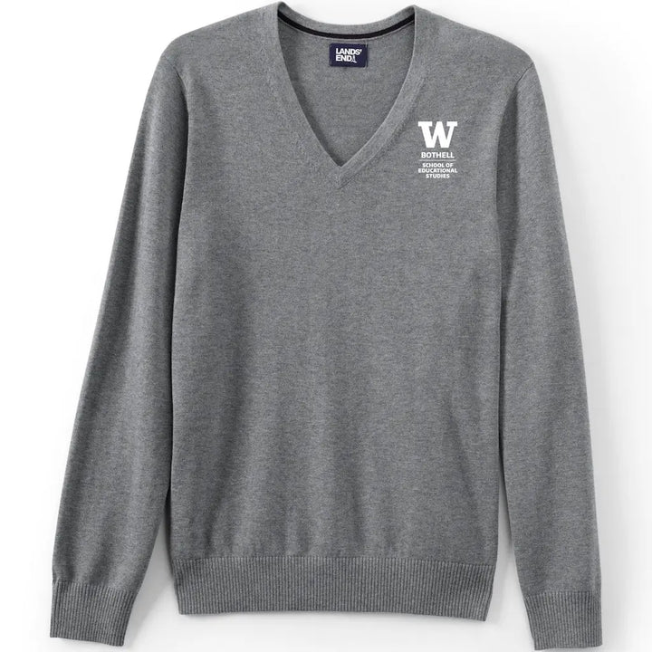 Lands' End Unisex UW Bothell School of Educational Studies Cotton Modal V-neck Pullover Sweater