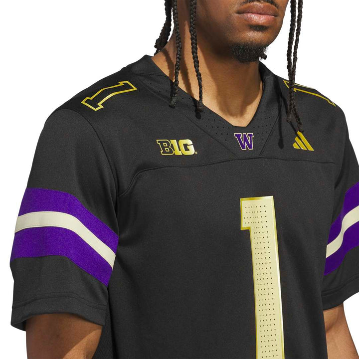 adidas Men's Black Alternate Washington Huskies Football Jersey