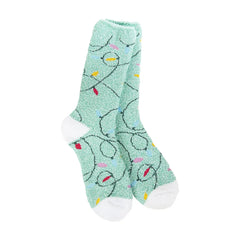 World's Softest Holiday Lights Cozy Crew Socks