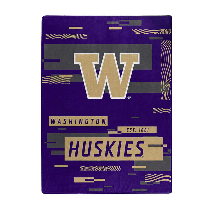 Northwest Purple W Huskies Digitize Plush Raschel Blanket 60" x 80"