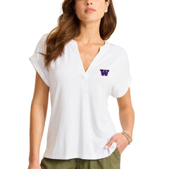 Photo of Tommy Bahama Women's Kauai Split Neck Short Sleeve Top.