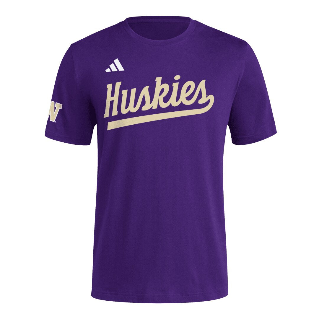 adidas Men's SS25 Script Huskies Fresh Tee