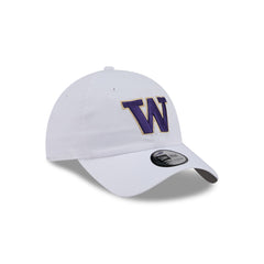 New Era White Washington Huskies W Logo Casual Classic Adjustable Hat Hover