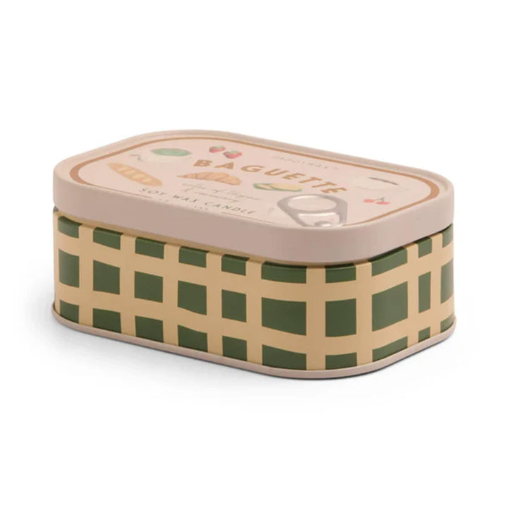Paddywax Bistro French Baguette Printed Tin Candle 4.5oz