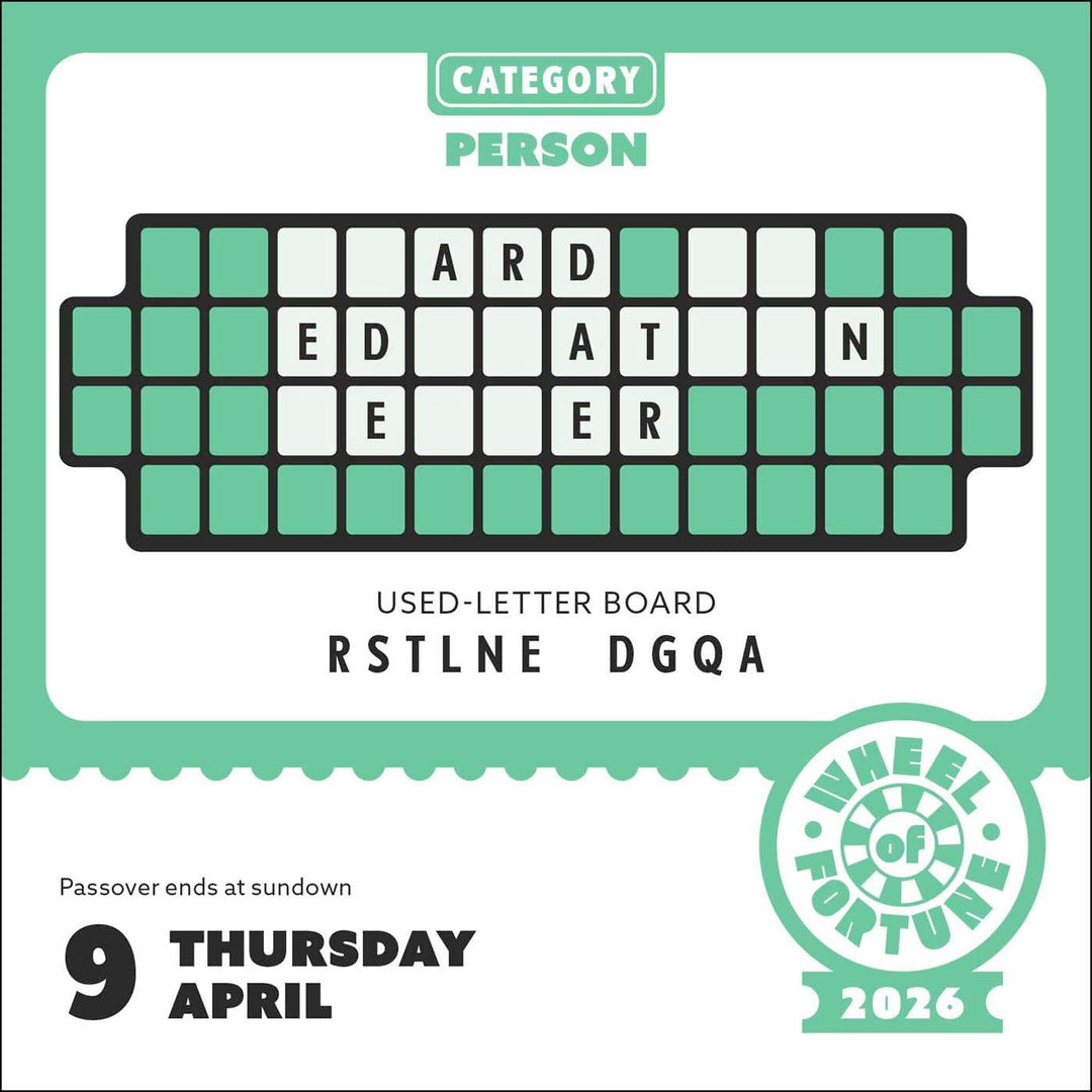 Wheel of Fortune 2026 Day-to-Day Calendar