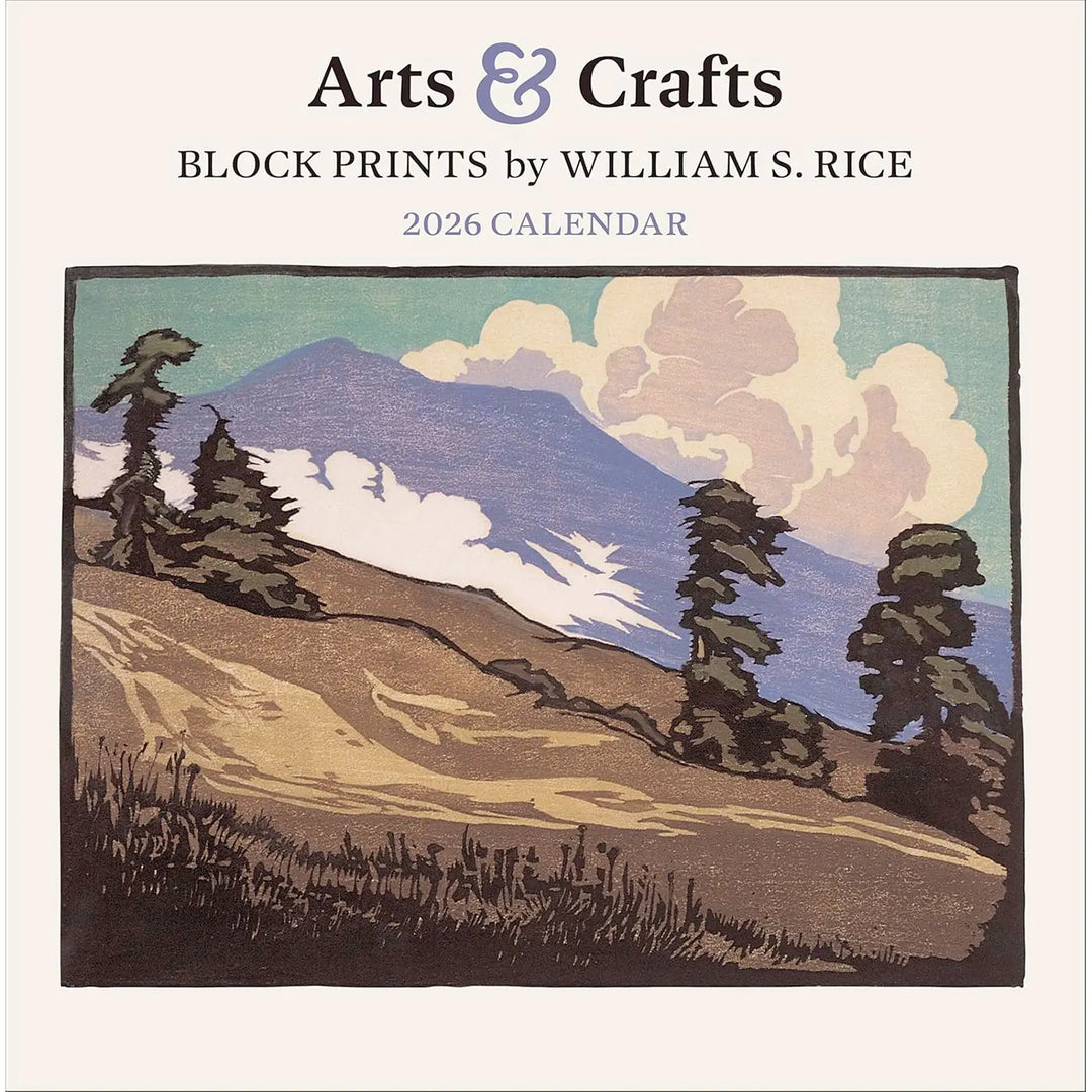 Arts & Crafts Block Prints by William S. Rice 2026 Wall Calendar