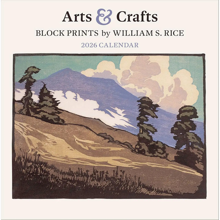 Arts & Crafts Block Prints by William S. Rice 2026 Wall Calendar
