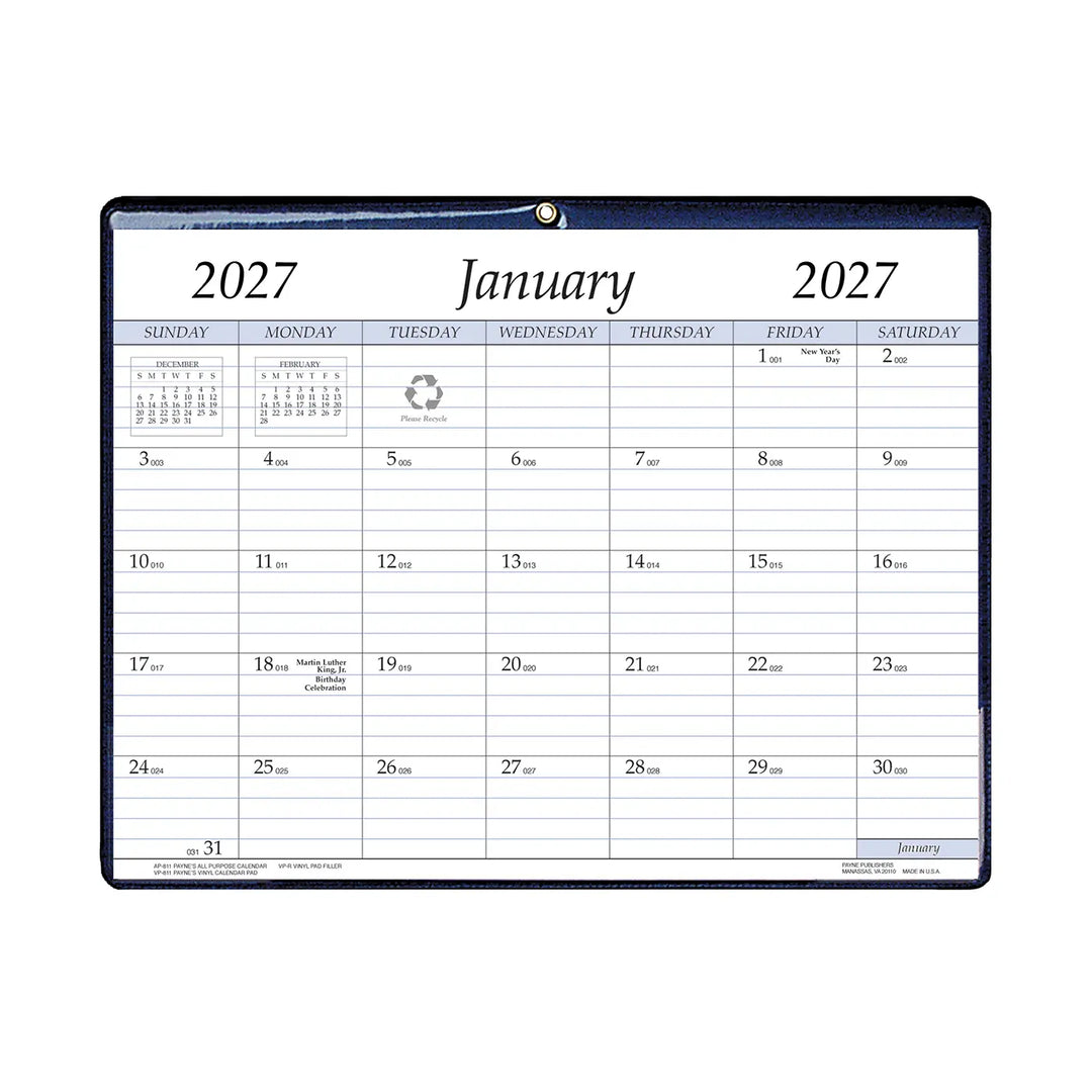 Payne 2027 Annual Magnetized Vinyl Pad Monthly Calendar