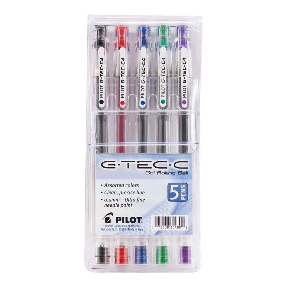 Pilot G-Tec-C Assorted Ultra Fine Point .4mm Gel Pen Set