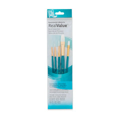 Photo of Princeton Value White Taklon Round/Flat Brush Set 5 piece.
