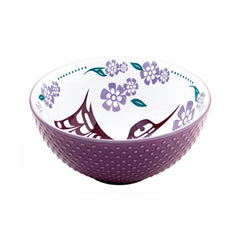 Photo of Native Northwest Purple Hummingbird Porcelain Art Bowl 6".