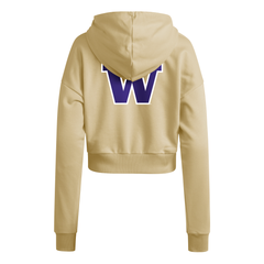 adidas Women's SS26 Washington Wordmark 3 Stripe Crop Hoodie