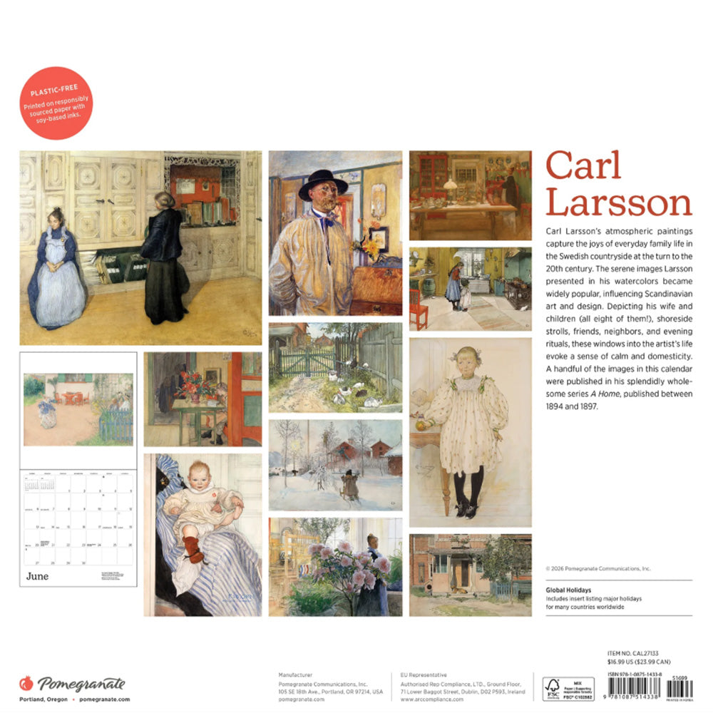 Carl Larsson 2027 Wall Calendar
