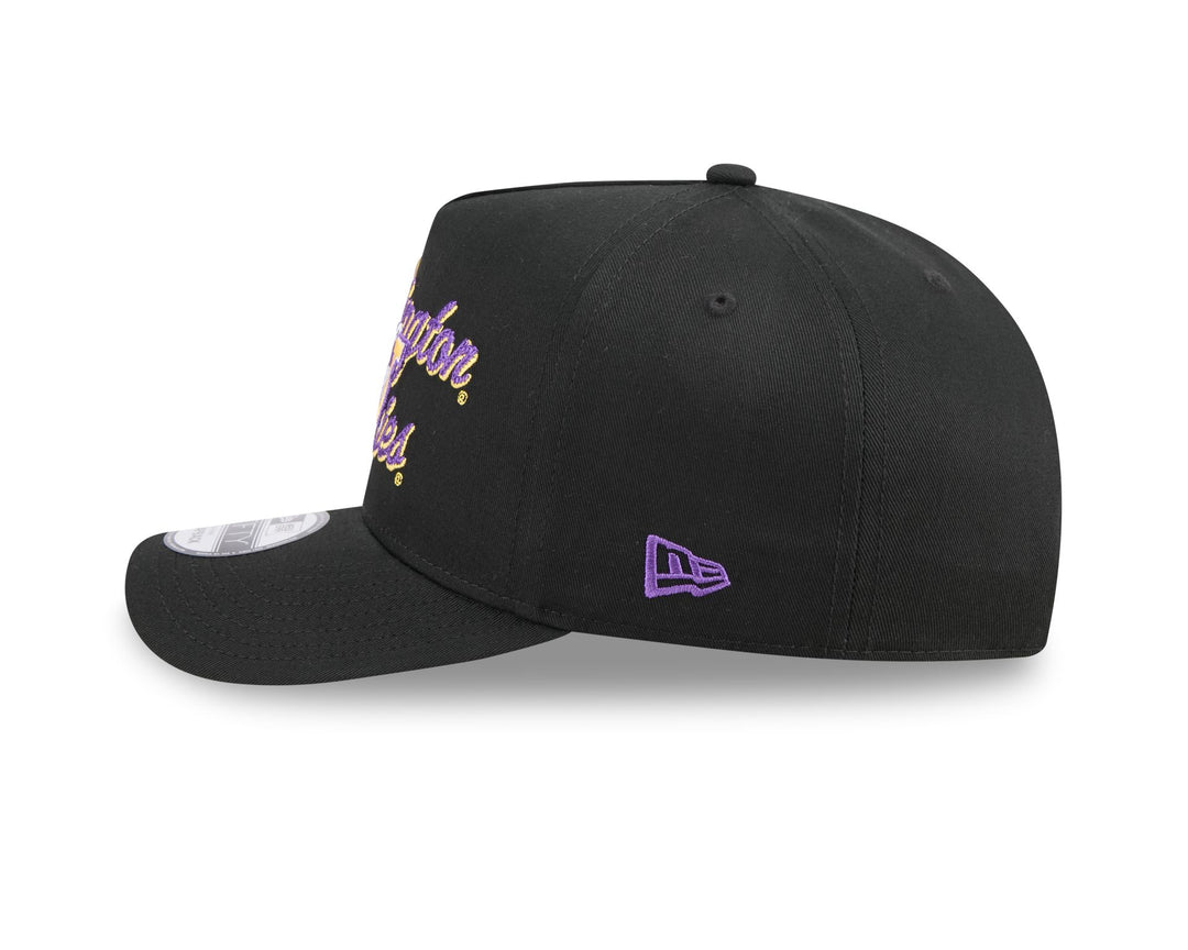 New Era Black Chain Stitch Vault Dog 9Fifty A Frame Adjustable Hat