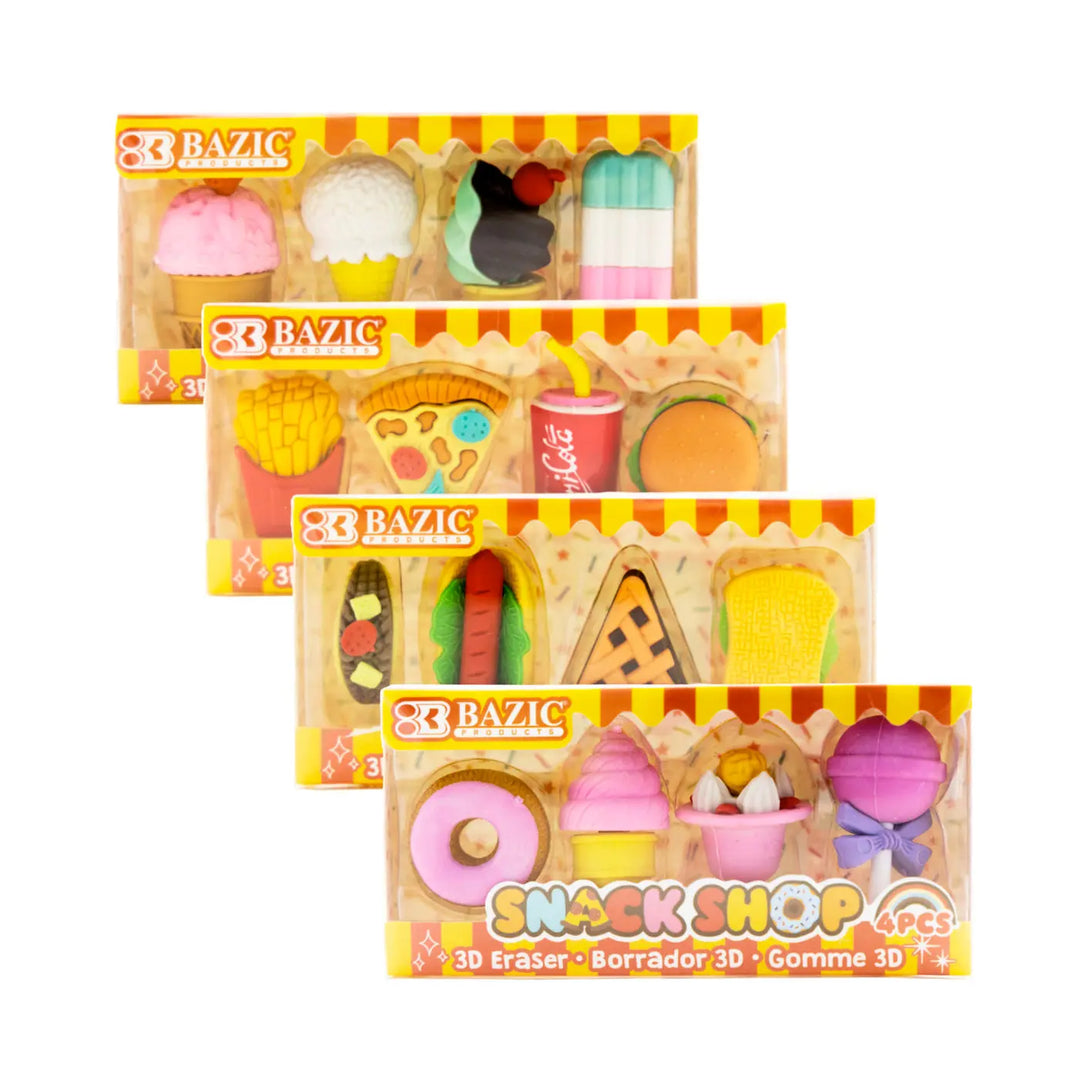 Bazic Snack Shop Eraser Set 4 pack