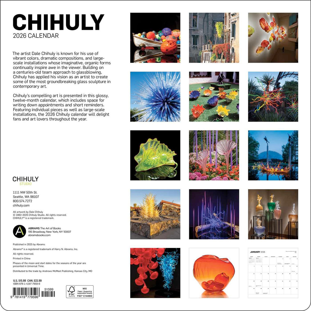 Chihuly 2026 Wall Calendar