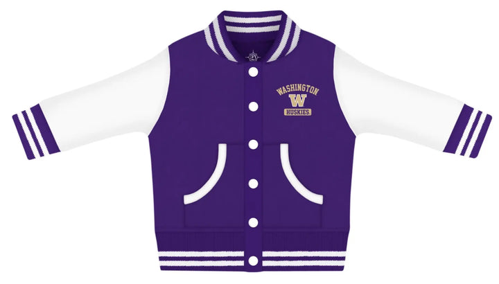 Creative Knitwear Kids' Purple Washington W Huskies Varsity Jacket