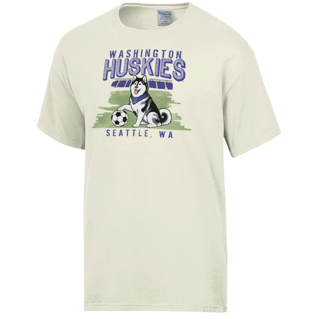 Dubs Collection Comfort Wash Washington Huskies Soccer Tee