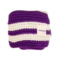 Logo Purple White Stripe W Cable Knit Throw Blanket 50" x 60" Hover